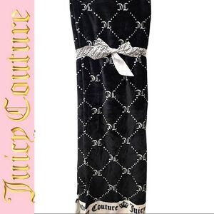 Juicy Couture JC Logo Oversized Plush Throw Blanket